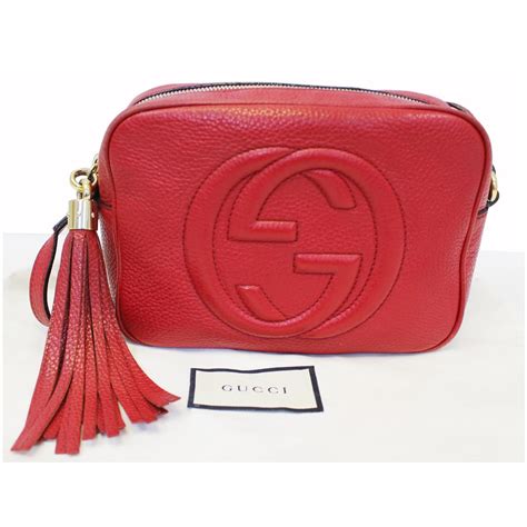 soho disco leather bag gucci red|Gucci soho disco bag nubuck.